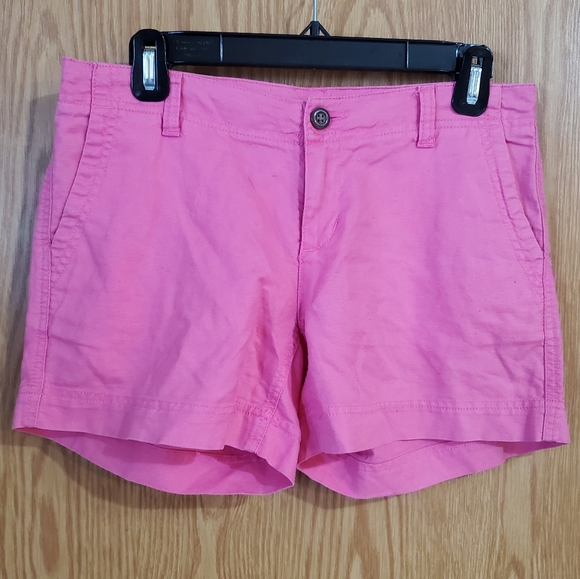 The North Face pink linen blend chino shorts size 2 long - Picture 2 of 14